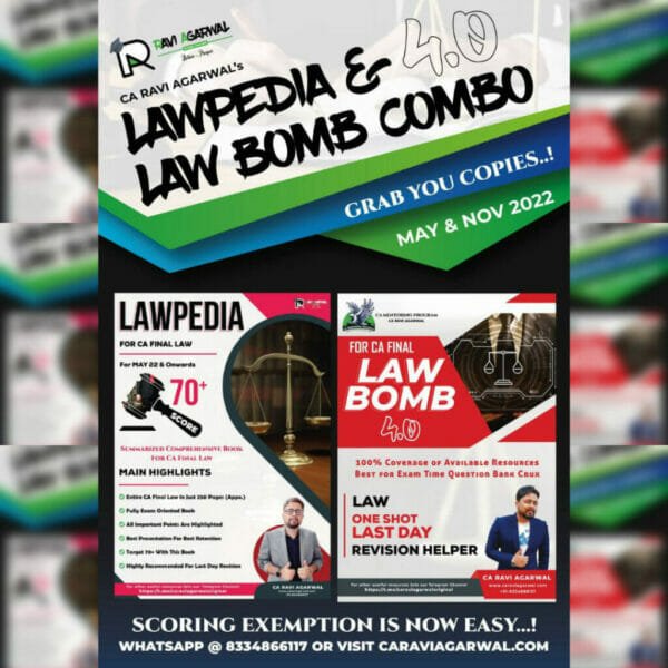 CA FINAL LAWPEDIA & LAW BOMB 4.0 COMBO PDF BY CA RAVI AGARWAL