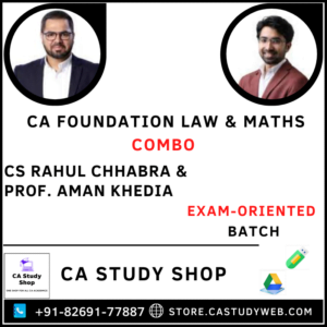 CA Foundation Law Maths Exam Oriented Combo by CS Rahul Chhabra Prof Aman Khedia