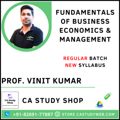 Prof. Vinit Kumar CMA Foundation Business Economics