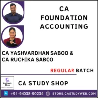 CA Yashvardhan Saboo CA Ruchika Saboo CA Foundation Accounting Full Course