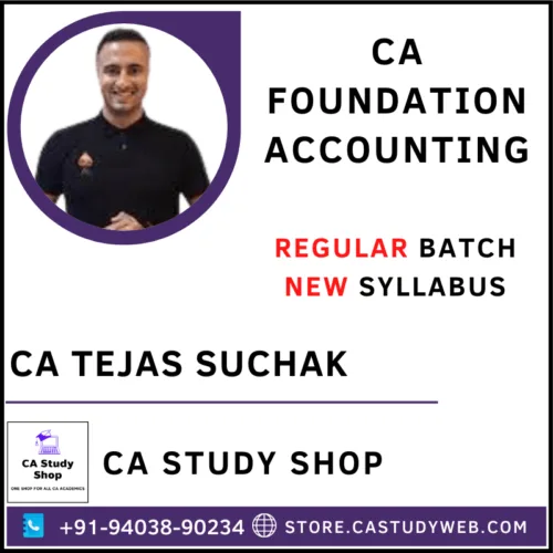 CA Tejas Suchak Foundation Accounts Full Course