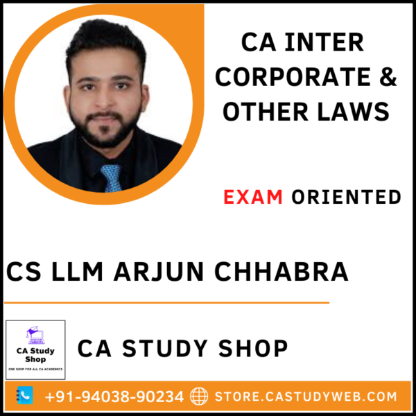 CS Arjun Chhabra Inter Law Exam Oriented Batch