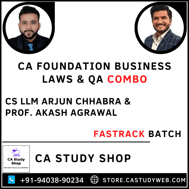 CA Foundation Buss Laws QA Fastrack Batch Combo by CS Arjun Chhabra Prof. Akash Agrawal
