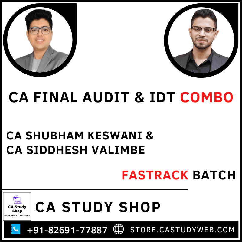 CA Study Shop Homepage 36 CA Final Audit IDT Fastrack Batch Combo by CA Shubham Keswani CA Siddhesh Valimbe