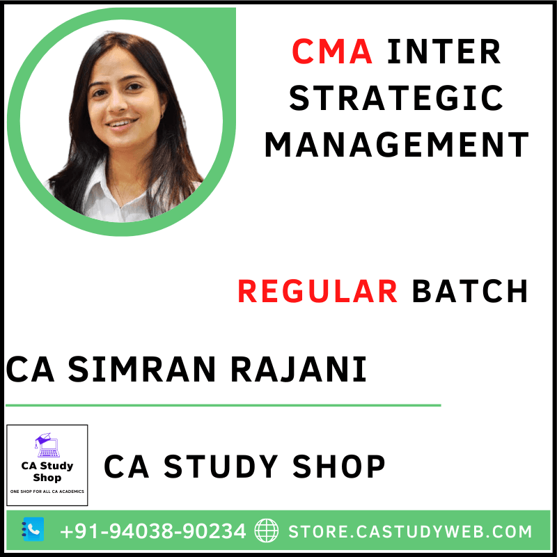 CA Study Shop Homepage 36 CA Simran Rajani CMA Inter Strategic Management Full Course