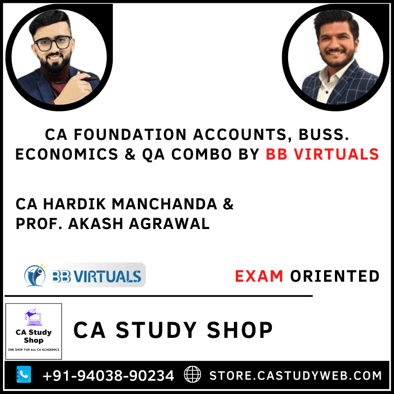 CA Study Shop Homepage 34 CA Foundation Accounts Buss Eco QA Fastrack Batch Combo by CA Hardik Manchanda Prof. Akash Agrawal