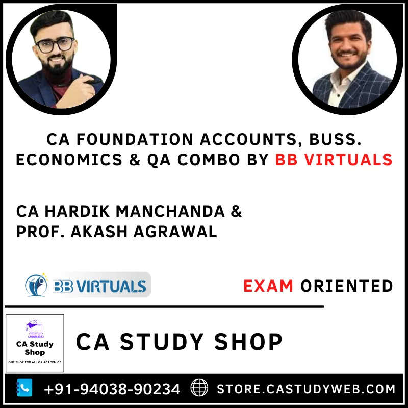 CA Study Shop Homepage 34 CA Foundation Accounts Buss Eco QA Fastrack Batch Combo by CA Hardik Manchanda Prof. Akash Agrawal