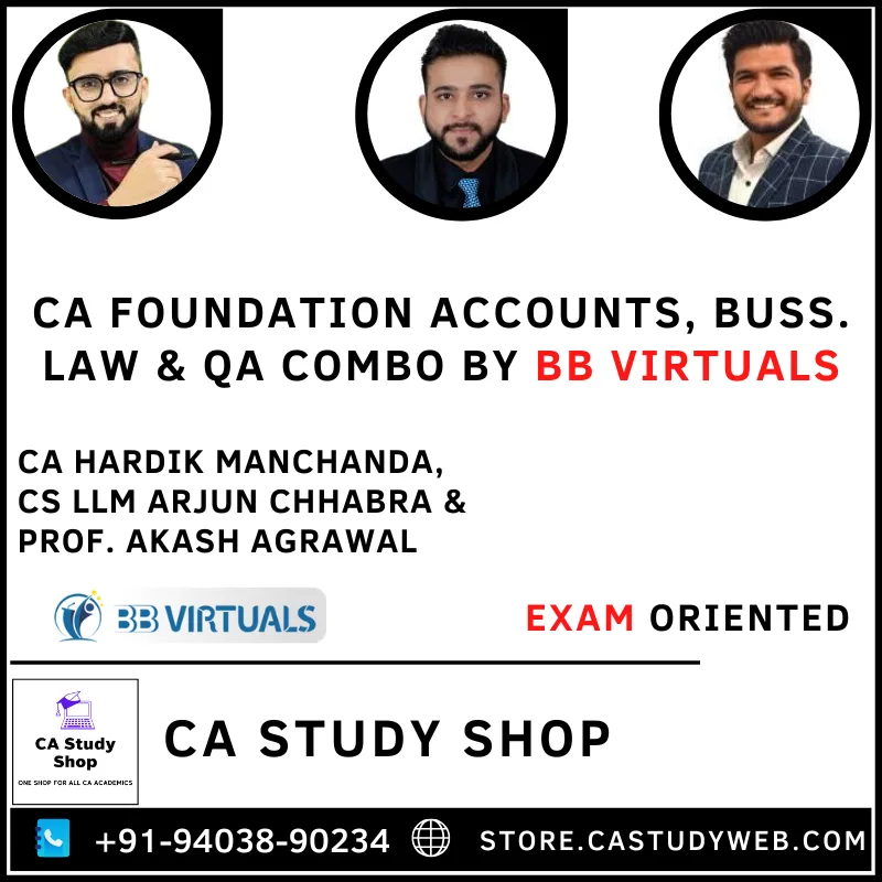 CA Study Shop Homepage 35 CA Foundation Accounts Buss Laws QA Fastrack Batch Combo by CA Hardik Manchanda CS Arjun Chhabra Prof. Akash Agrawal