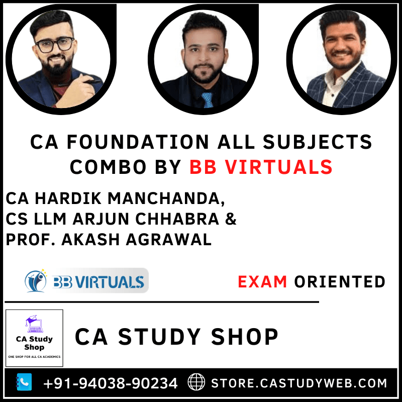 CA Study Shop Homepage 34 CA Foundation All Subjects Fastrack Batch Combo by BB Virtuals Faculty