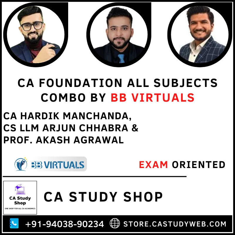 CA Study Shop Homepage 36 CA Foundation All Subjects Fastrack Batch Combo by BB Virtuals Faculty