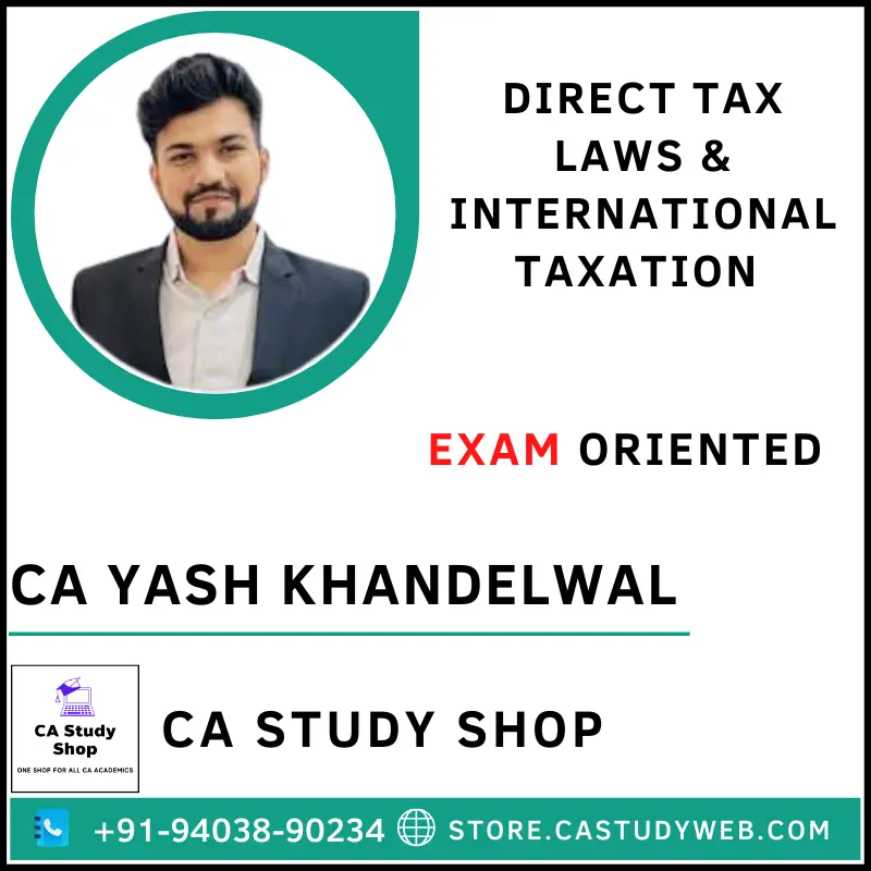 CA Study Shop Homepage 39 CA Yash Khandelwal Final DT Exam Oriented Batch