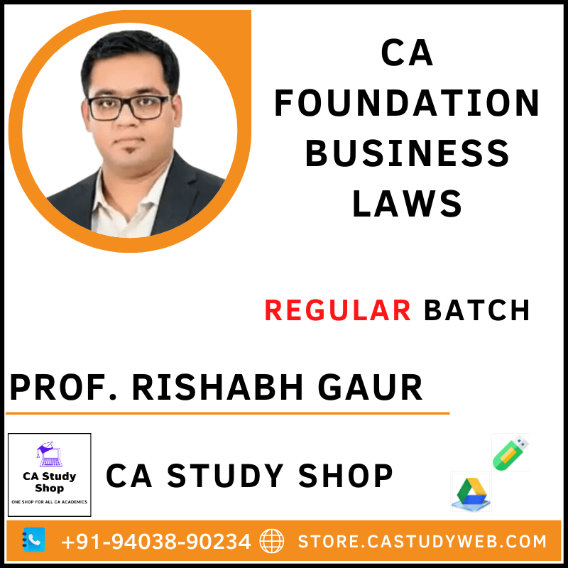 CA Study Shop Homepage 37 CA Foundation Business Laws Regular Batch by Prof. Rishabh Gaur