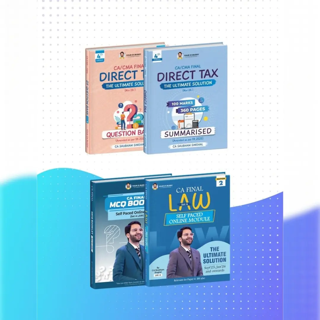 CA FINAL SPOM SET A + DIRECT TAX SUMMARY NOTES AND QUESTION BANK BY CA SHUBHAM SINGHAL 1 CA Final SPOM Set A + DT Summary Notes & Question Bank Combo by CA Shubham Singhal