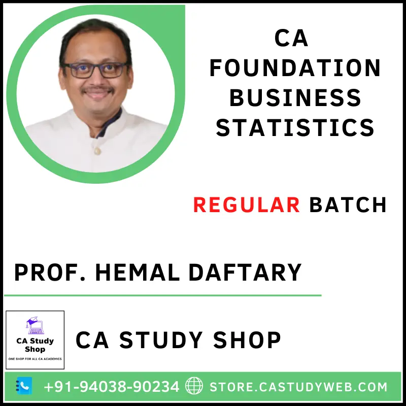 CA Study Shop Homepage 33 Prof. Hemal Daftary CA Foundation Business Statistics Full Course