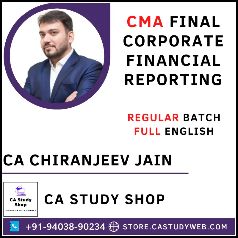 CA Study Shop Homepage 34 CA Chiranjeev Jain CMA Final CFR Full English Full Course