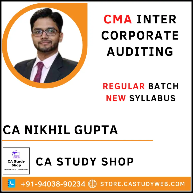 CA Study Shop Homepage 37 CMA Inter Corporate Auditing by CA Nikhil Gupta