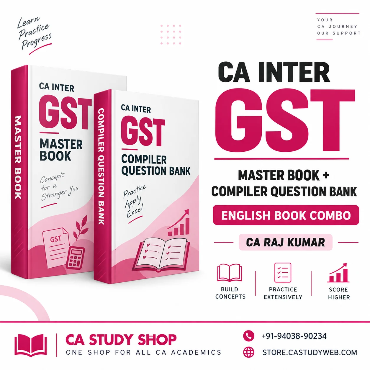 CA Study Shop Homepage 33 CA Inter GST Master Book & Compiler Question Bank by CA Raj Kumar