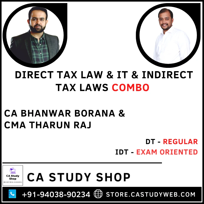 CA Study Shop Homepage 33 CA Final Direct Tax Regular and IDT Exam Oriented Full English Combo by CA Bhanwar Borana and CA Tharun Raj
