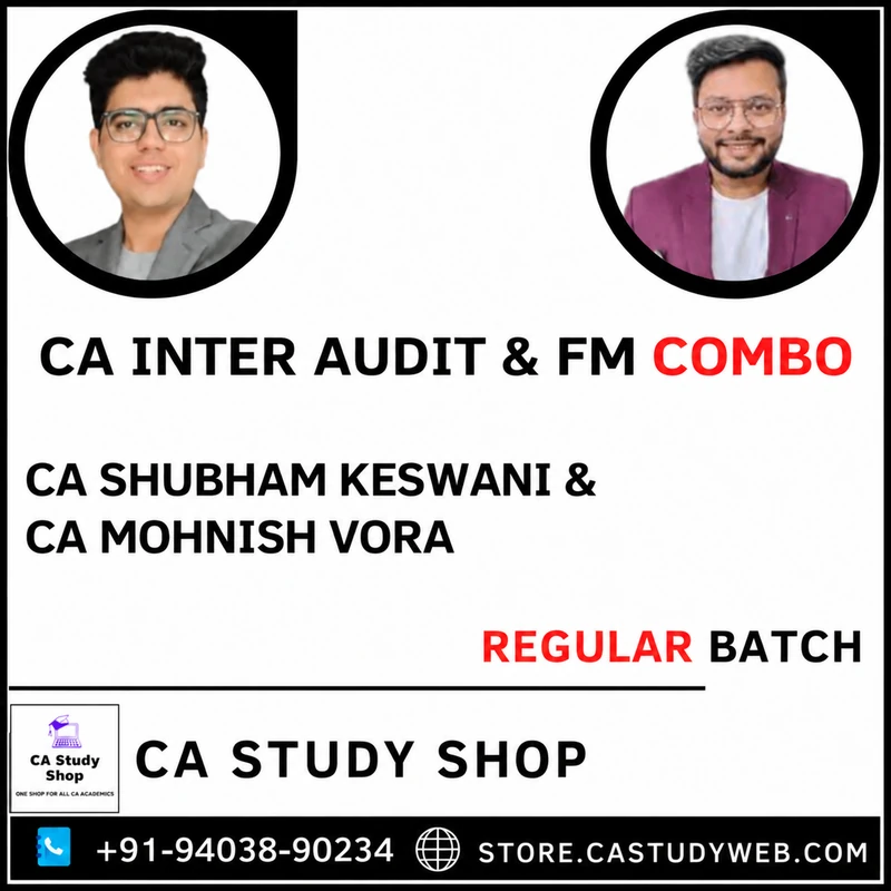CA Study Shop Homepage 40 CA Inter Audit and FM Regular Batch Combo by CA Shubham Keswani and CA Mohnish Vora