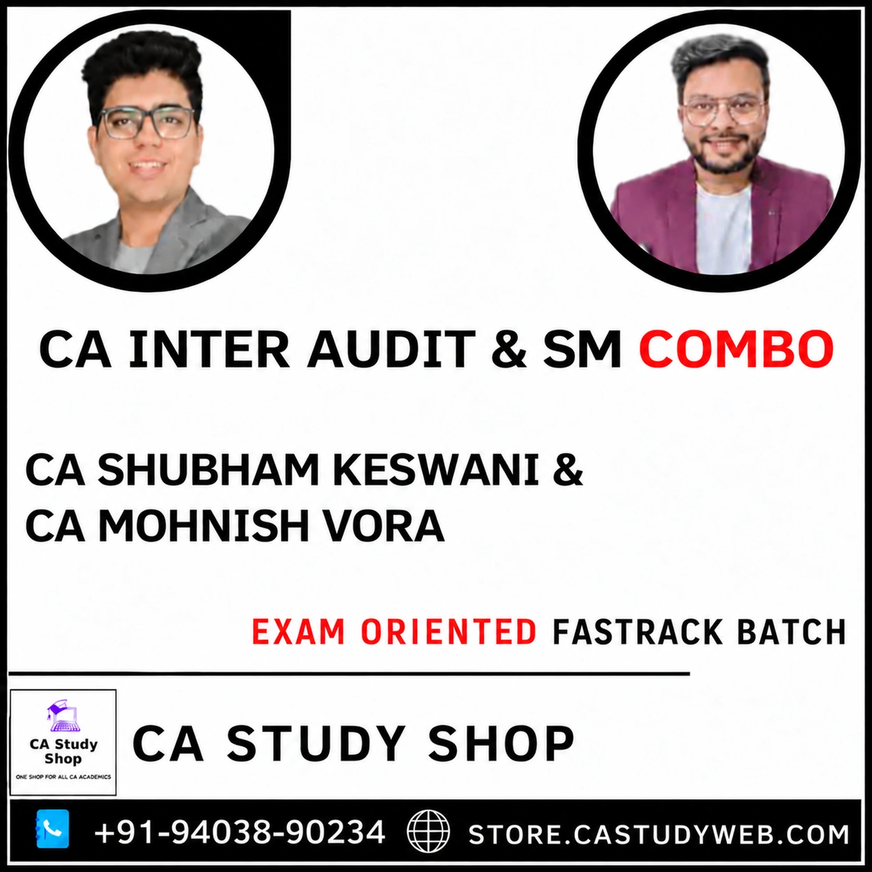 CA Study Shop Homepage 42 CA Inter Audit and SM Exam Oriented Fastrack Combo by CA Shubham Keswani and CA Mohnish Vora