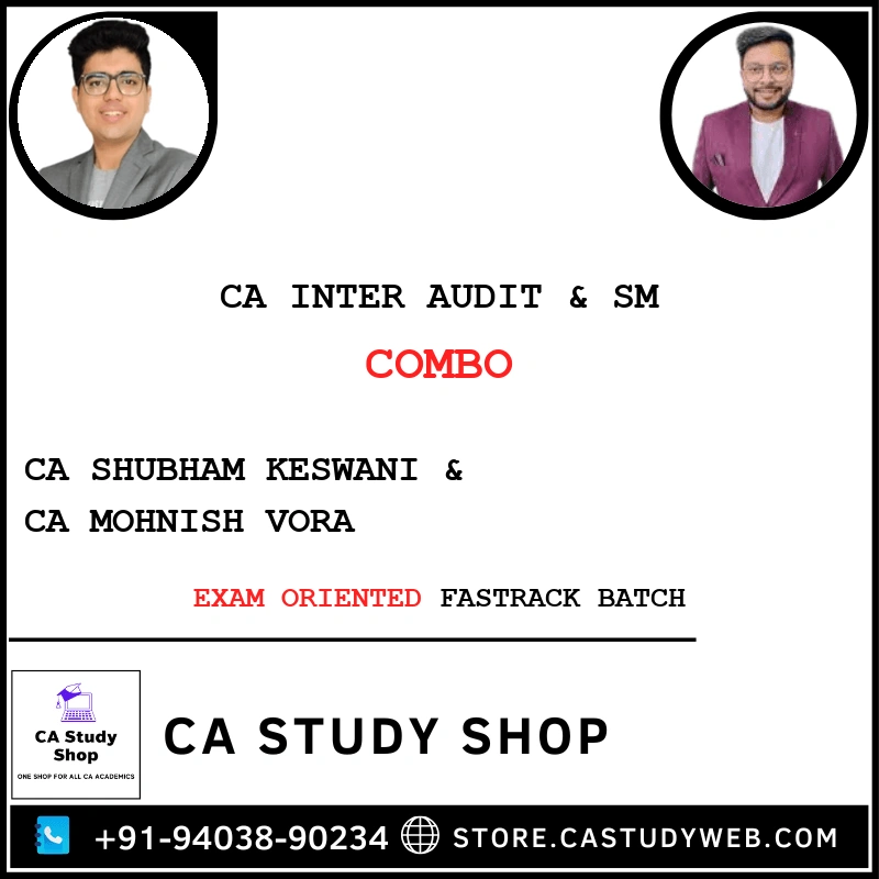 CA Inter Auditing and SM Exam Oriented Fastrack Combo by CA Shubham Keswani and CA Mohnish Vora