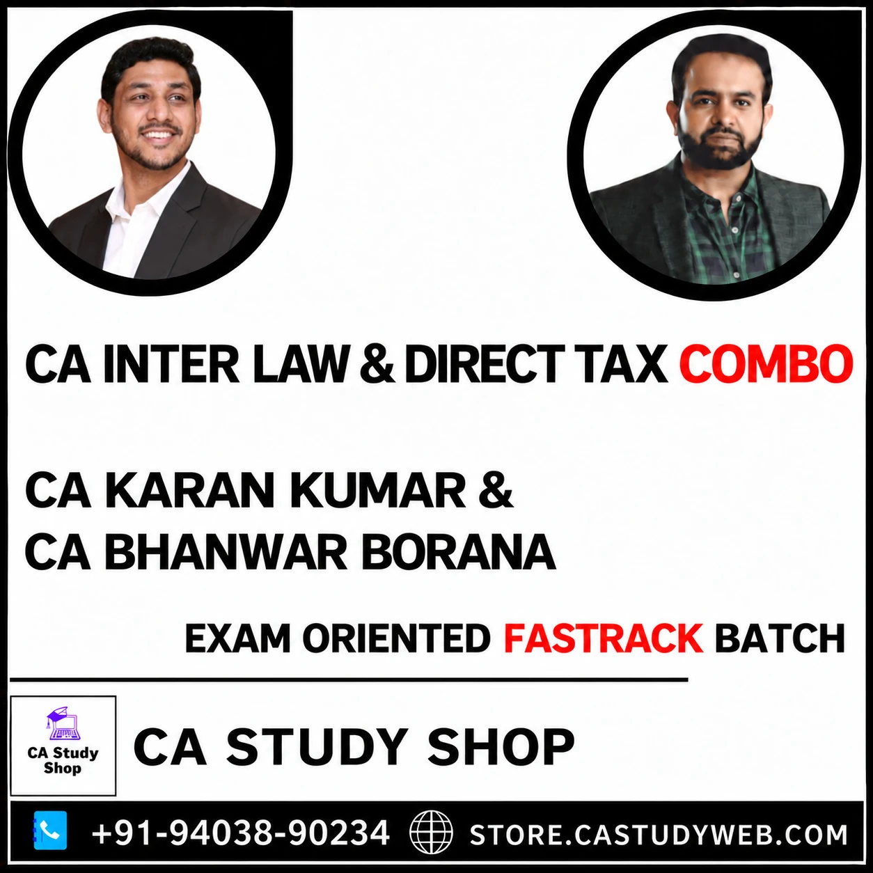 CA Study Shop Homepage 38 CA Inter Law and Direct Tax Exam Oriented Fastrack Batch Combo by CA Karan Kumar and CA Bhanwar Borana